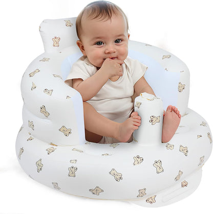 Qwerty inflatable baby floor seat bear design front view