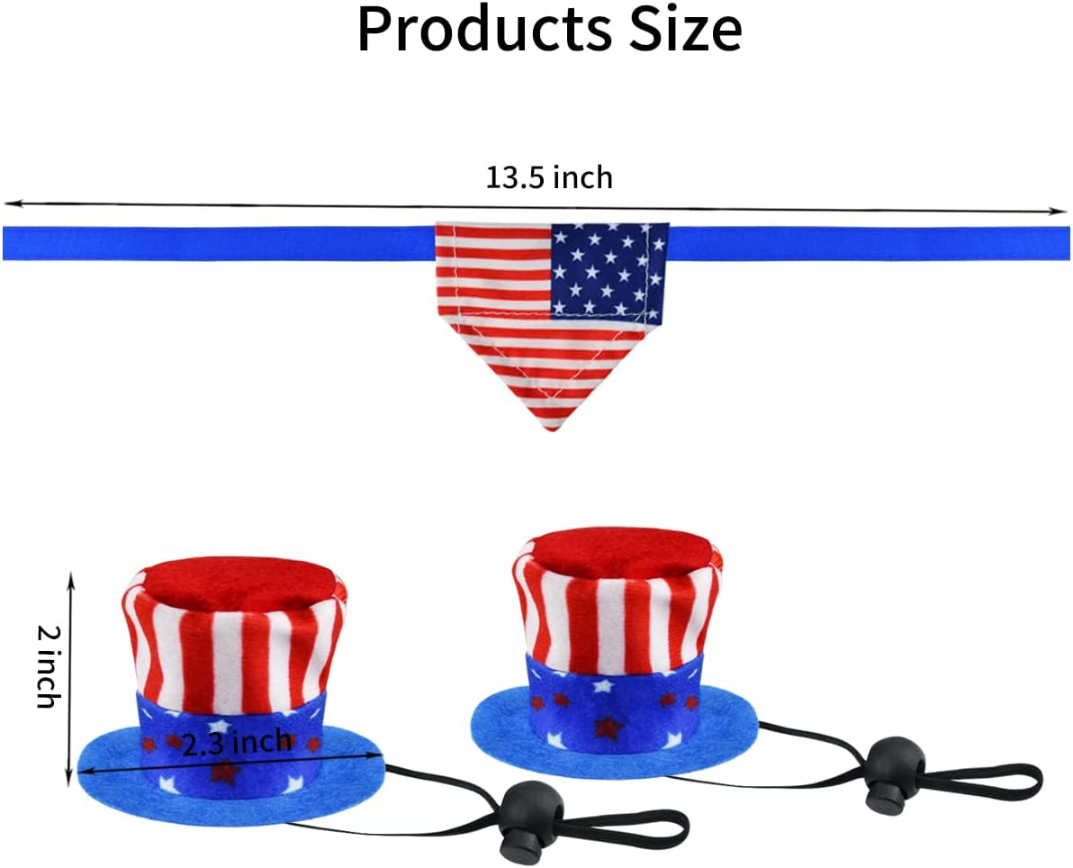 American flag bandanas for small pets included in the costume set.