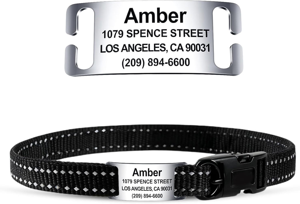 TechMark Dog Tags Personalized for Pets Custom ID Laser Deep Engraving Stainless Steel Ultra Durable, Polished Curved Rectangular Arch, Text ONLY for 1" Collars - Image 12