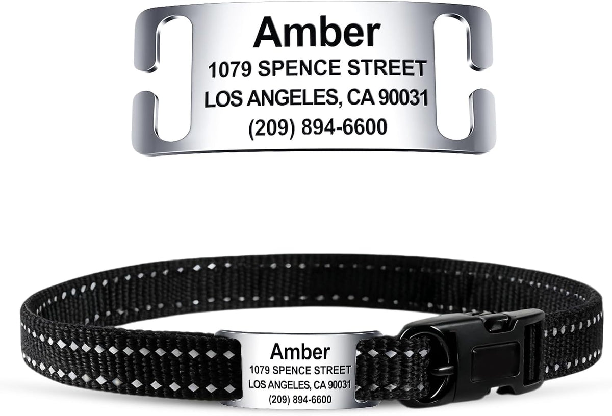 TechMark Dog Tags Personalized for Pets Custom ID Laser Deep Engraving Stainless Steel Ultra Durable, Polished Curved Rectangular Arch, Text ONLY for 1" Collars - Image 12