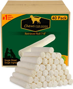 Extra thick 7 to 8 inch natural beefhide rolls for medium and large dogs