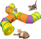 3 Way Collapsible Cat Tunnels with Interactive Ball, E Shape Folded Pet Tube Toy for Indoor Cats, Puppy, Kitty, Kitten, Rabbit - Image 10