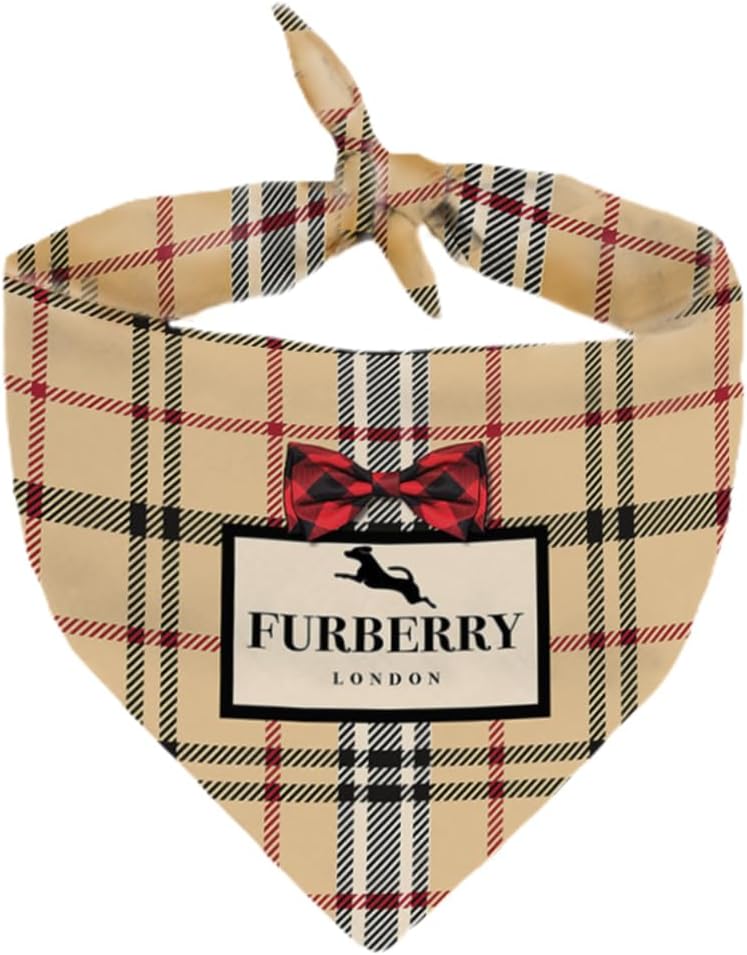 Chewy Vuiton Dog Bandana Designer Fashion Scarf Kerchief for Small Medium and Large Dogs, Funny Parody Gift for Girl or Boy Dog, Soft Durable Fabric, Adjustable Tie-On Style Triangle - Image 12