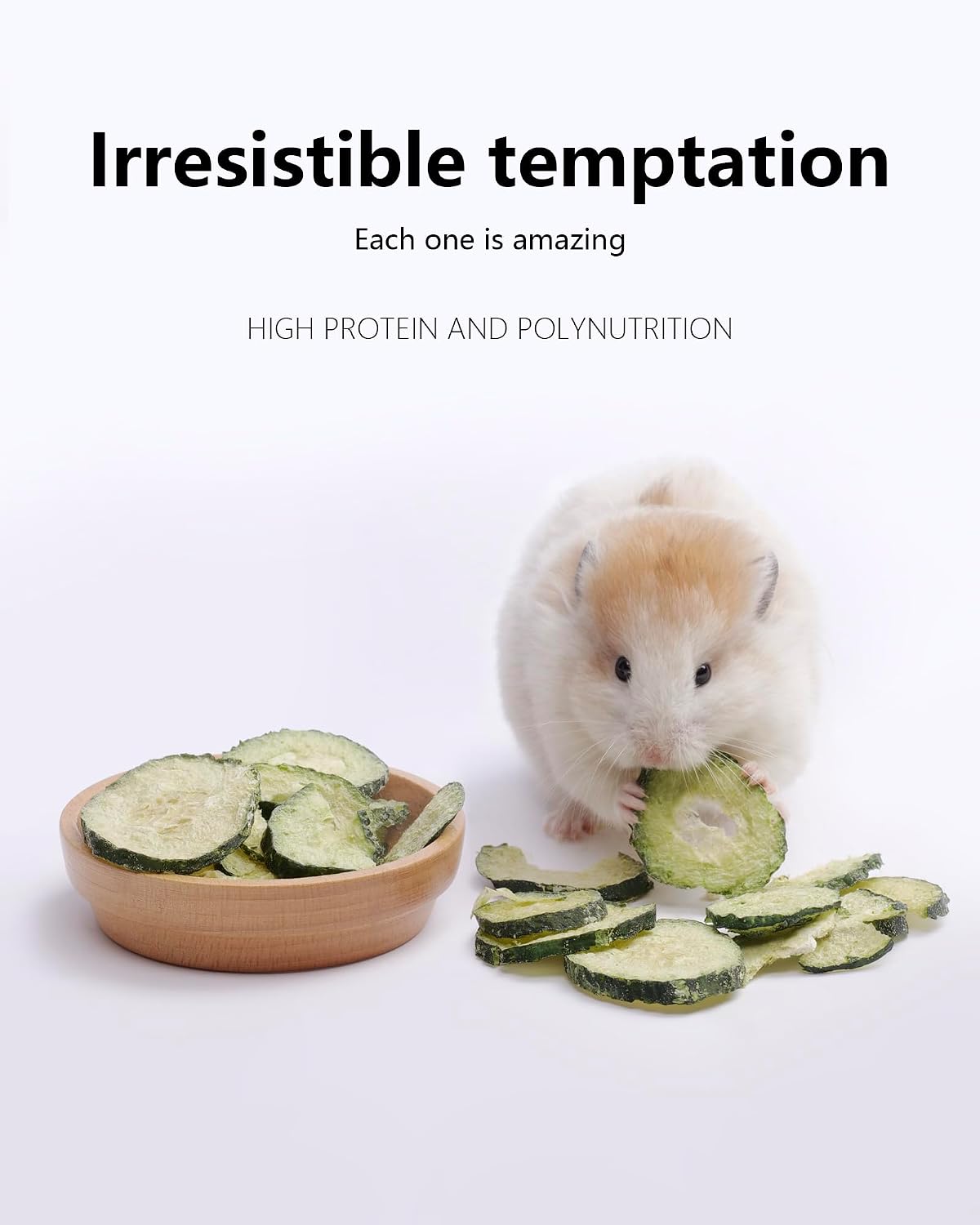 Niteangel small animal natural cucumber treat container showing ingredient purity