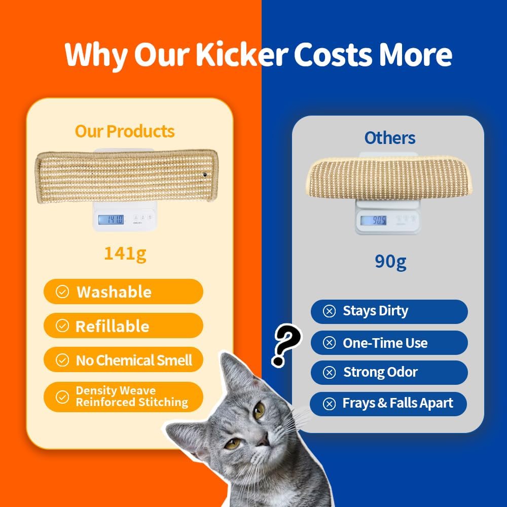 Two pack catnip kicker pillows with sisal balls