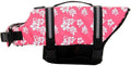 ChezAbbey dog life jacket pink flower small front view