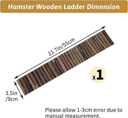 Hamiledyi small animal climbing ladder stretched flat showing the natural apple wood texture.