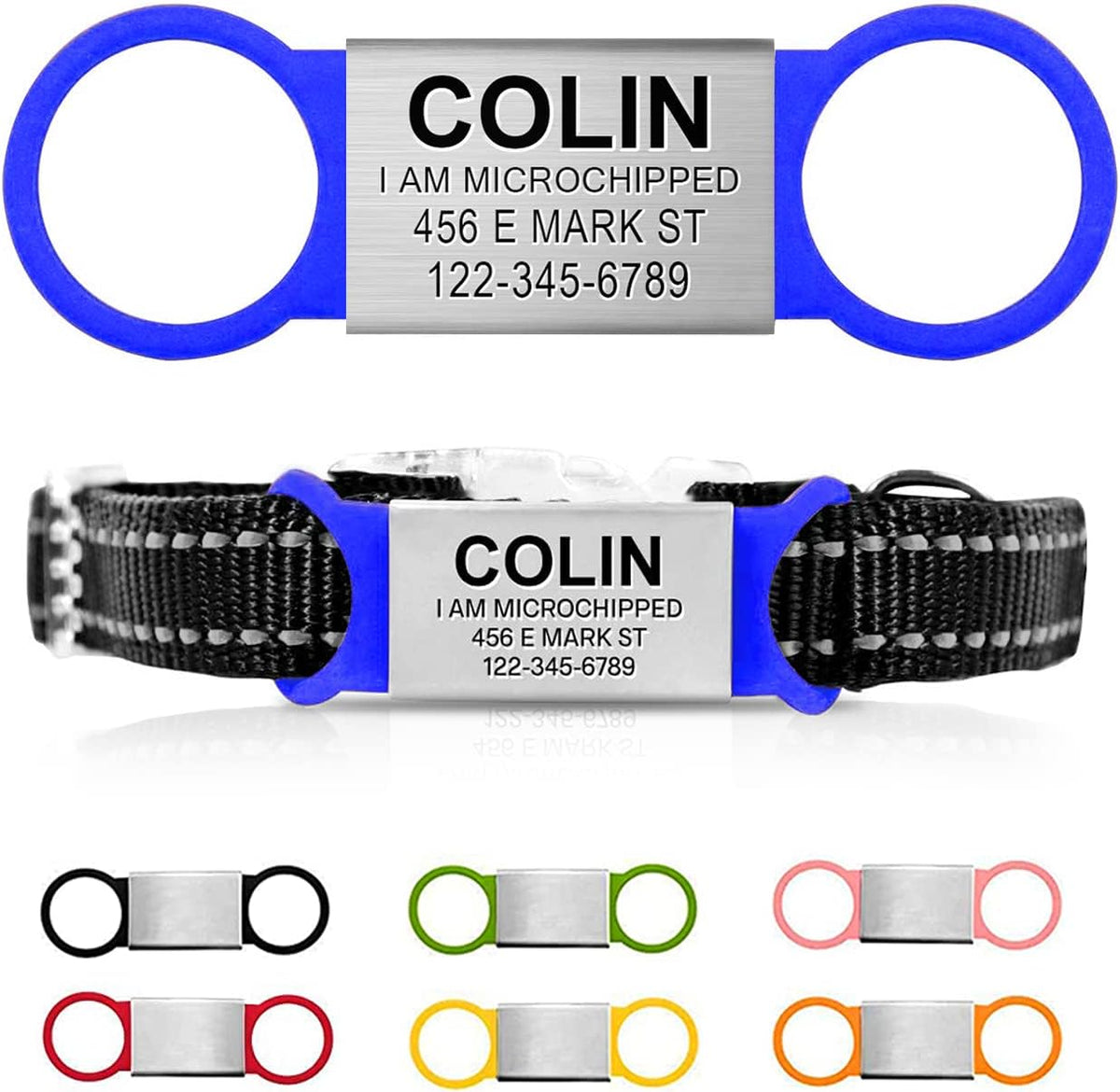 Personalized Dog Tag for Pets - No Noise - Engraved Dog Name Tag - Slide On Cat ID Tags - Custom Collar Tags for Small, Medium, Large Dogs and Cats - Silent Customized Puppy Identification Tags - Image 11
