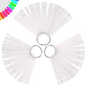 Treamlyn 150 pieces clear nail swatch sticks fan display
