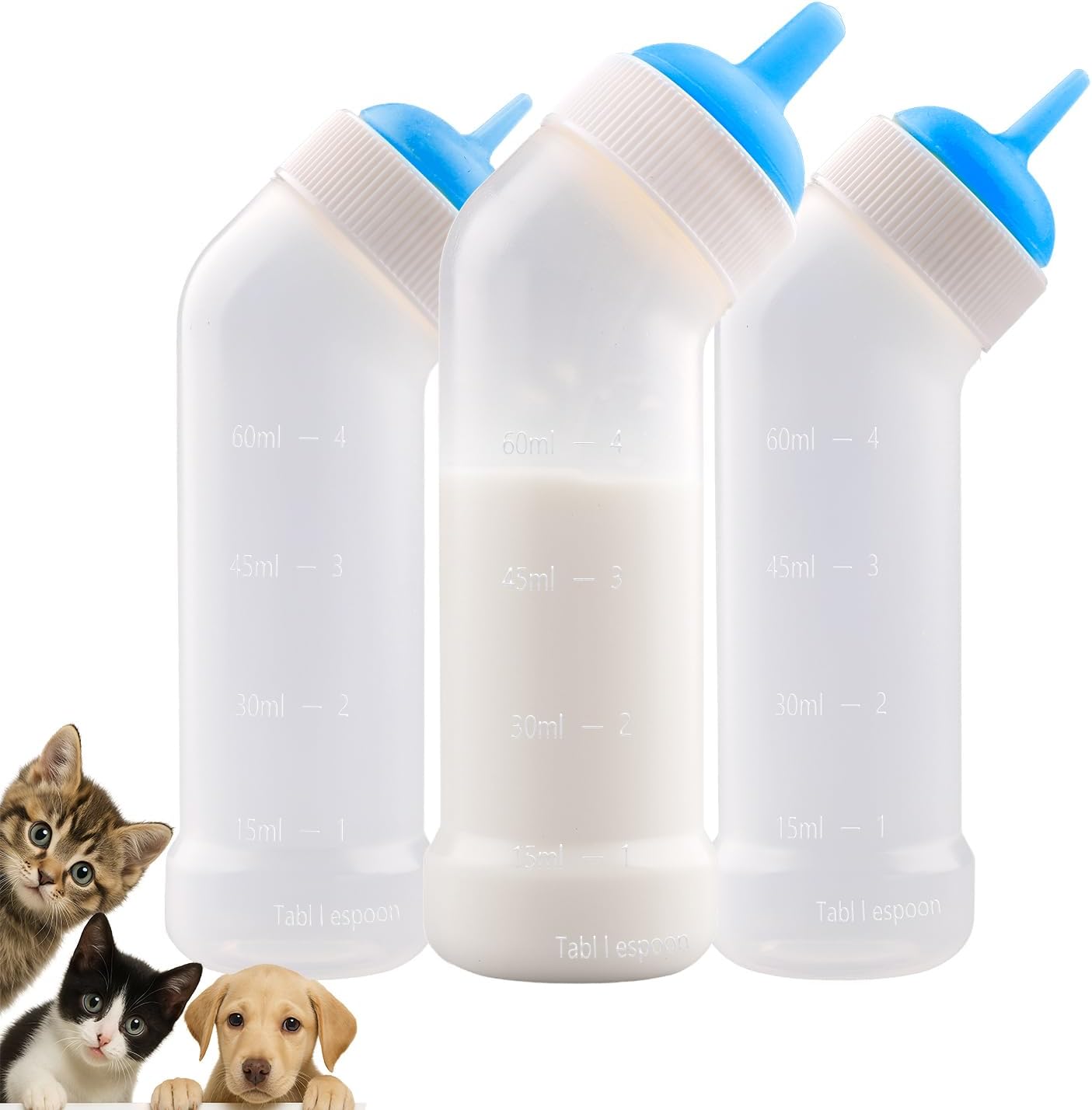 Pet Nursing Bottle for Newborn Animals,Kitten Bottle Feeding Kit Silicone Nipple for Kittens Puppys Rabbits Squirrel (Yellow, Small) - Image 10