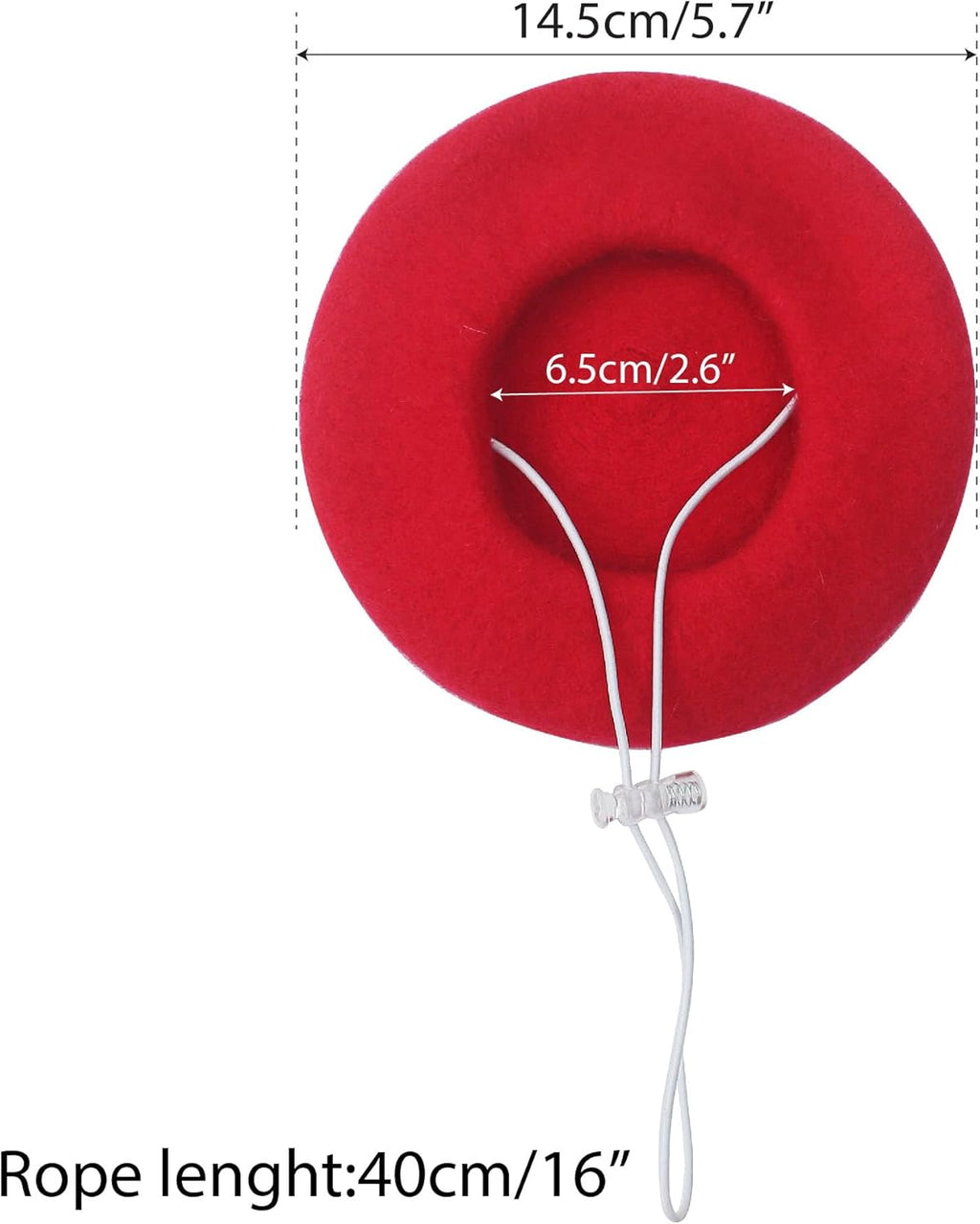 Small cat wearing a red artist style wool beret