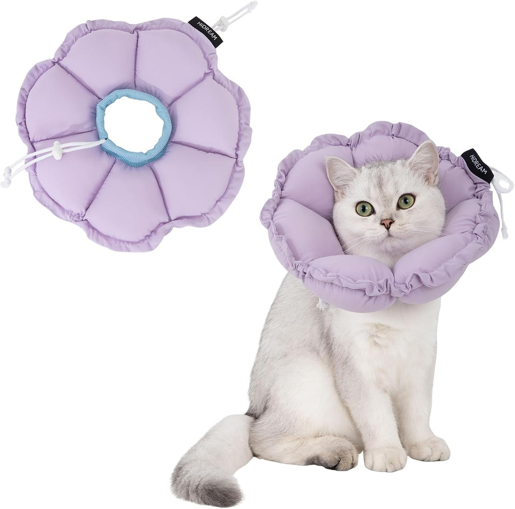 H HIDREAM Soft Cat Cone Collar Cute Adjustable Cat Recovery CollarElizabethan e Collar that can Protect Head and Foot WoundsEgg White All-Season Style - Image 9