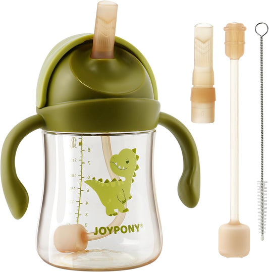 Joypony spill proof sippy cup for toddlers green front view