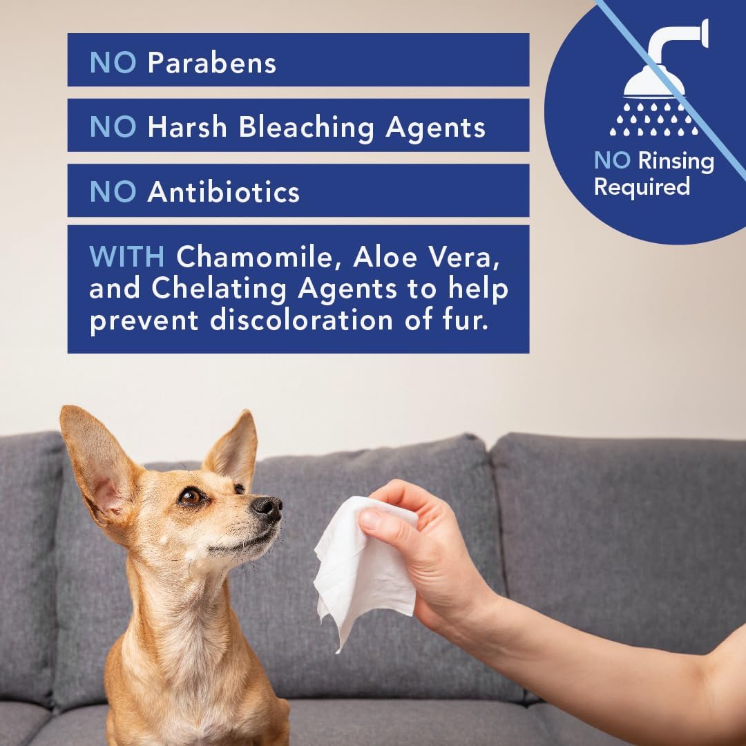 Angels' Eyes fragrance free pet grooming wipes back label with ingredients list