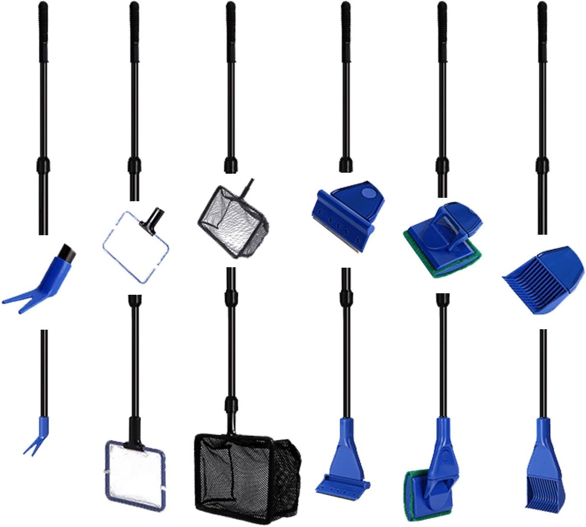 JZMYXA 6-in-1 fish tank cleaning kit with telescopic handle