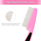 Ergonomic non slip rubber handle detail of the Jegtew pet brush