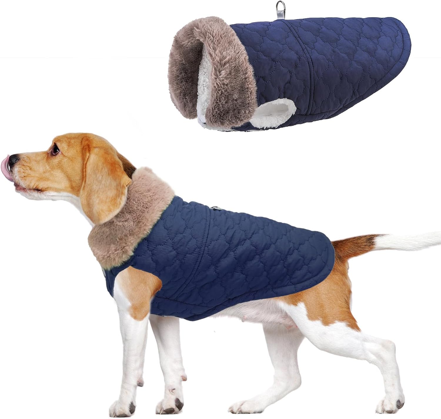 BEAUTYZOO Winter Dog Coat with Harness Built in, Warm Dog Puffer Jacket Vest Padded Fleece Cold Weather Coats Windproof Waterproof Snow Jackets Clothes for Small Medium Puppy, Blue S - Image 11