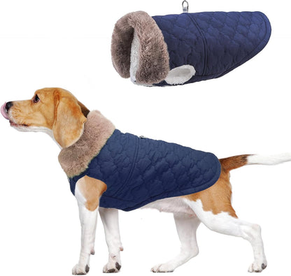BEAUTYZOO Winter Dog Coat with Harness Built in, Warm Dog Puffer Jacket Vest Padded Fleece Cold Weather Coats Windproof Waterproof Snow Jackets Clothes for Small Medium Puppy, Blue S - Image 11