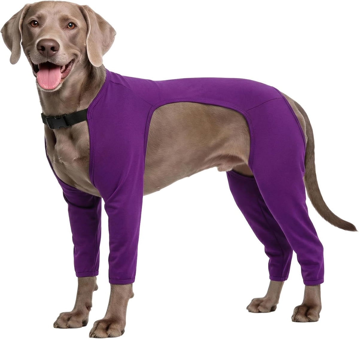 BRKURLEG Dog Recovery Suit with Legs, Leg Wound Protector Soft Post Surgery Dog Suit, Pet Surgical Onesie Stop Licking Leg Joints and Wounds After Surgery, Elbow & Knee Wound Cover, Grey L - Image 12