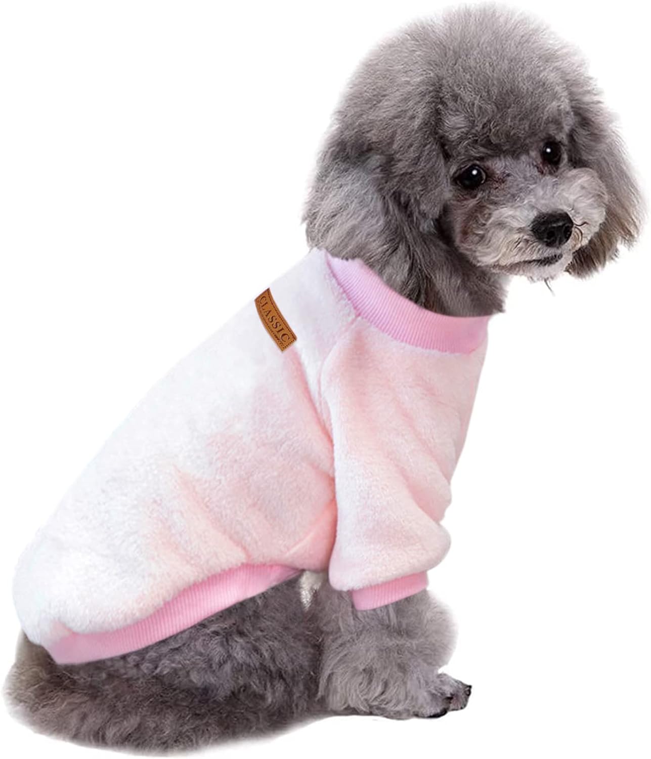 Jecikelon Fleece Dog Sweaters for Small Dogs, Soft Puppy Clothes for Doggie, Warm Dog Winter Outfits, Cute Pullover Sweatshirt Apparel for Pet Cats (Pink, S) - Image 13