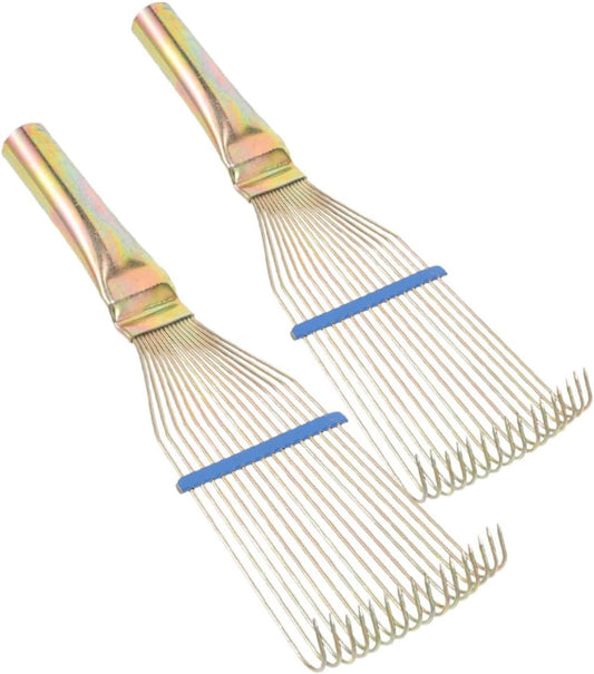 Callaron sheep wool shedding comb two piece set front view for livestock grooming