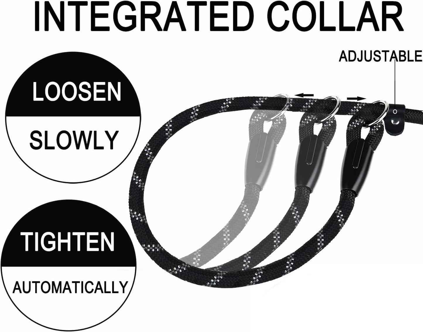Durable two in one collar and leash combination for medium and large dogs