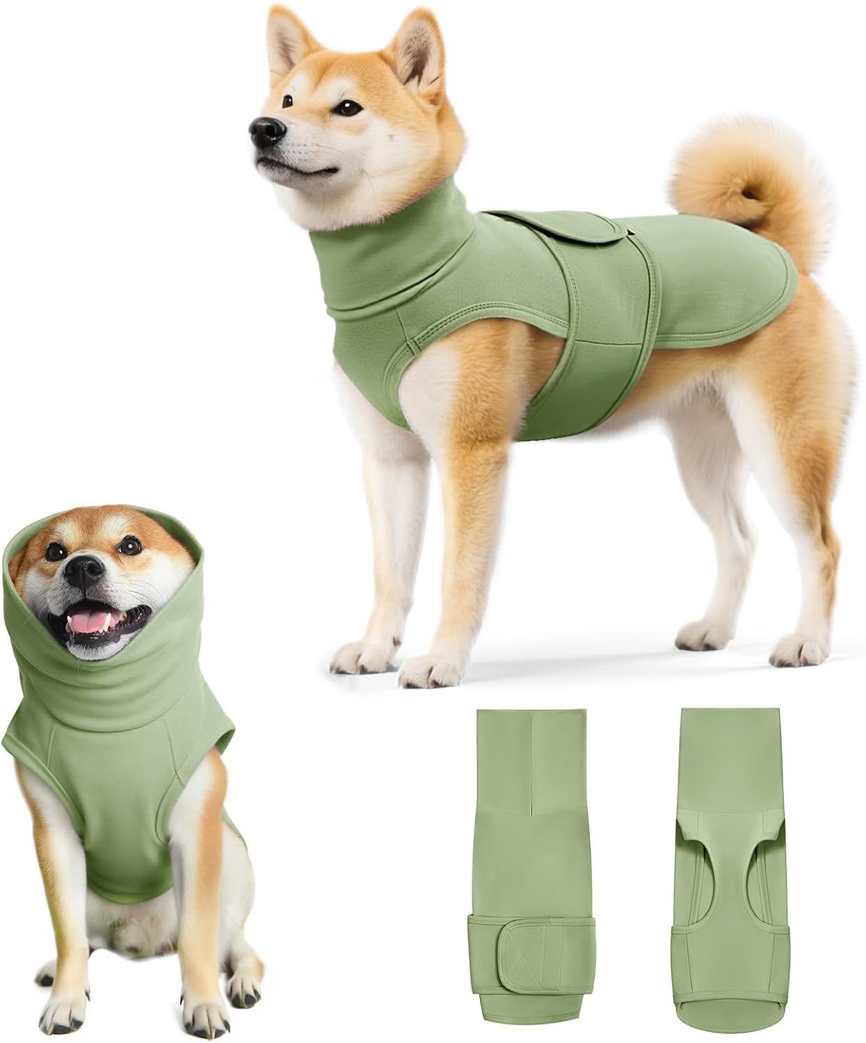 Dog Anxiety Calming Vest Adjustable Turtleneck Thunder Shirt Jacket for Fireworks, Separation, Vet Visits, Pet Hoodie for Large Medium Dogs - Image 14