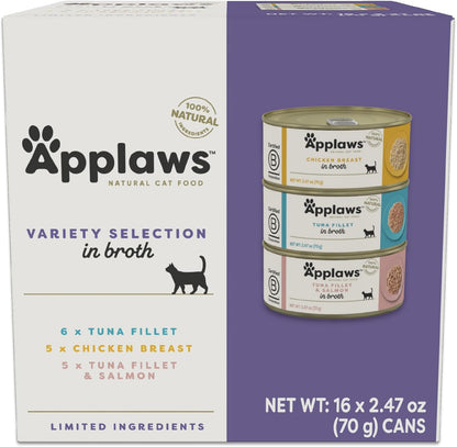 Applaws Fish Variety Pack Wet Cat Food in Broth 12-Pack, High Protein, Limited Ingredient, Grain Free, Canned Cat Food, No Fillers, No Artificial Additives (12 x 2.47 oz Cans) - Image 10