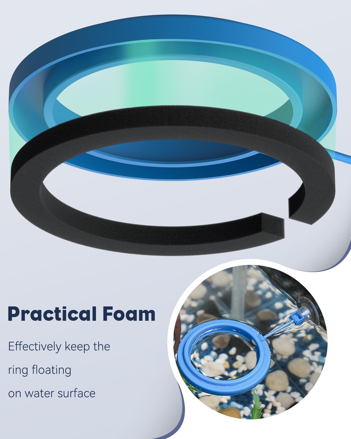 Pawfly aquarium food feeder ring close up showing suction cup attachment
