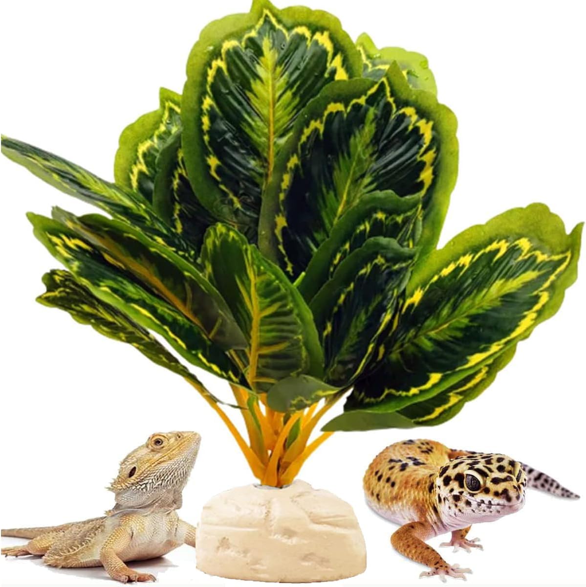 Safe artificial foliage for amphibian habitat enclosure