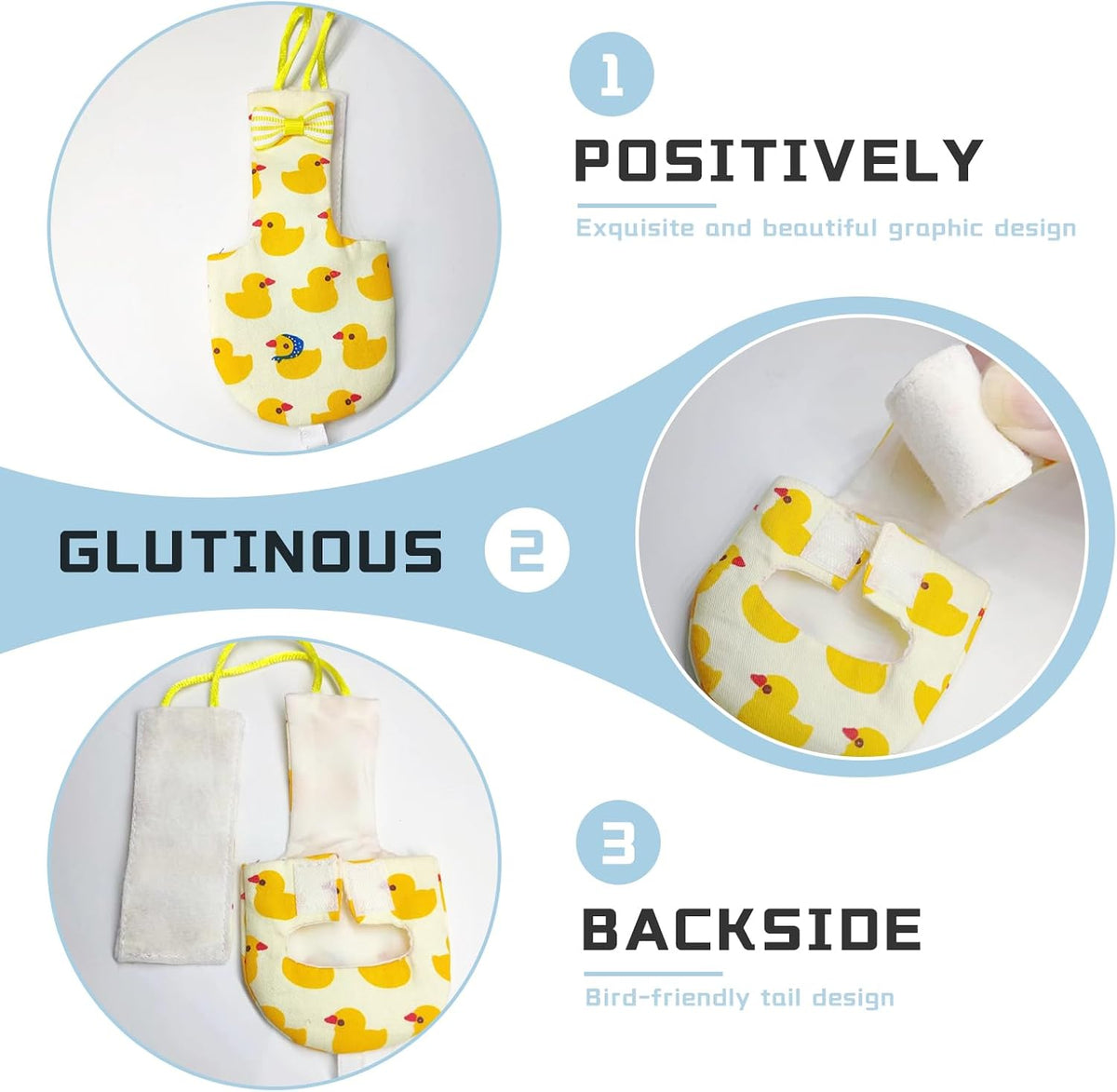 Medium Bird Diaper for cockatiels shown laid flat