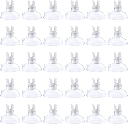 Reliable clear rubber suction fasteners for fish tank bubblers and air pumps.