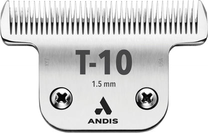 Andis UltraEdge T-84 dog grooming blade showing detachable hinge slot