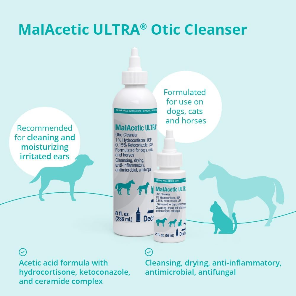 Authentic USA imported MalAcetic Ultra pet ear care solution packaging details