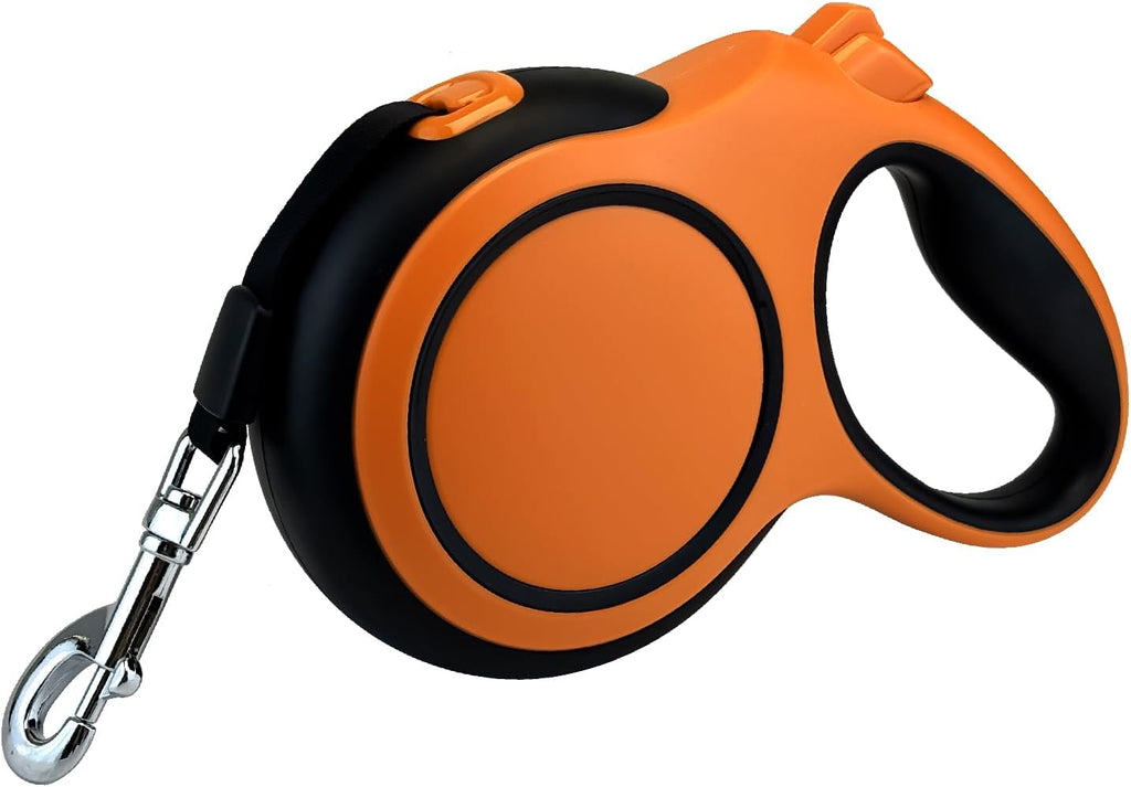 26Ft Retractable Dog Leash, Heavy Duty Great Leash for Dog up to 110 lbs, Anti-Slip Rubberized Handle, One-Handed Brake, Strong Nylon Tape, Tangle Free(LargeOrange&Black). - Image 9