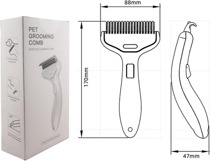 Professional quality dog and cat dematting rake tool