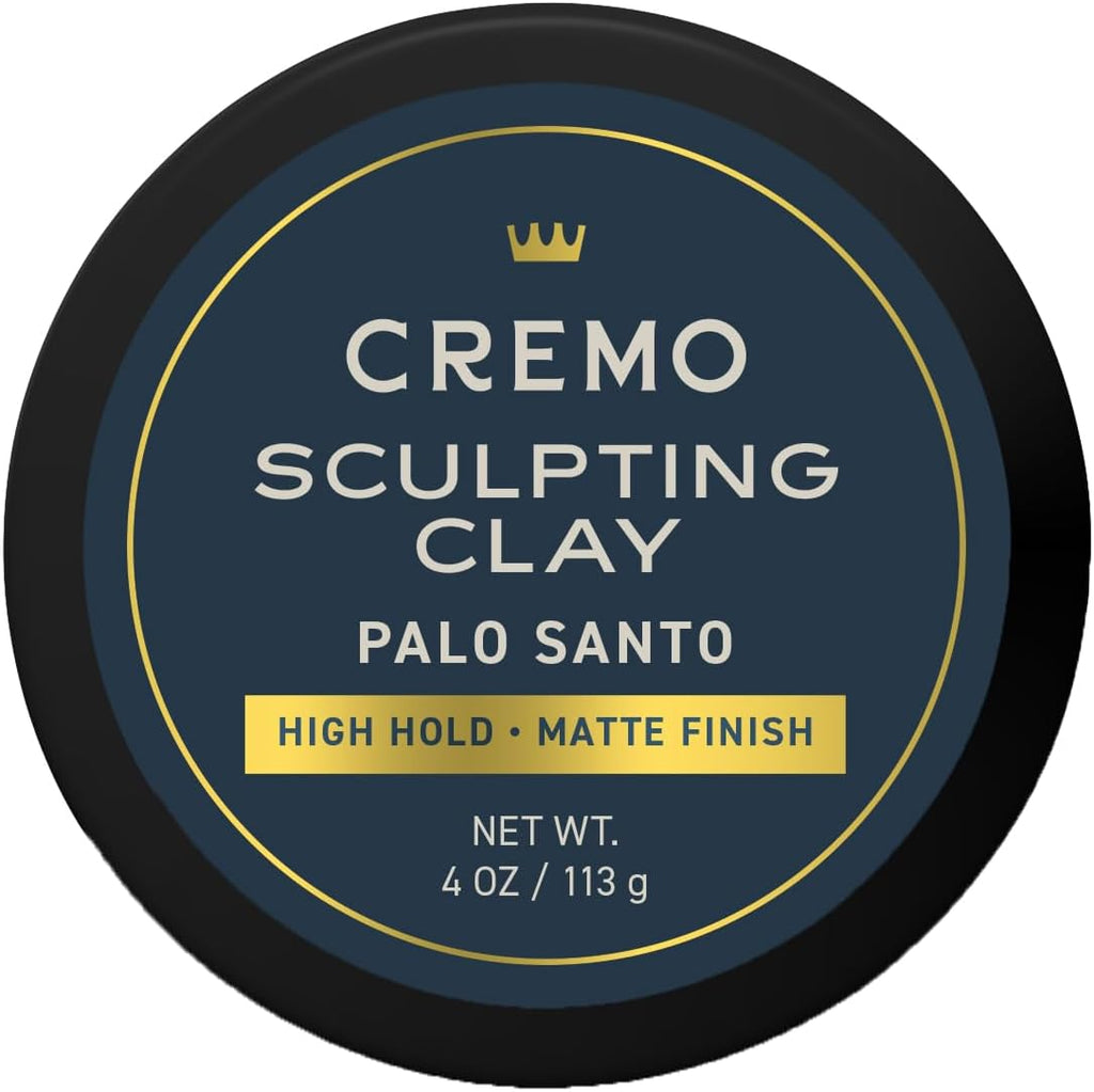 Cremo Premium Palo Santo Sculpting Clay 4 Ounce jar for high hold hair styling