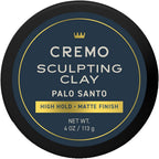 Cremo Premium Palo Santo Sculpting Clay 4 Ounce jar for high hold hair styling
