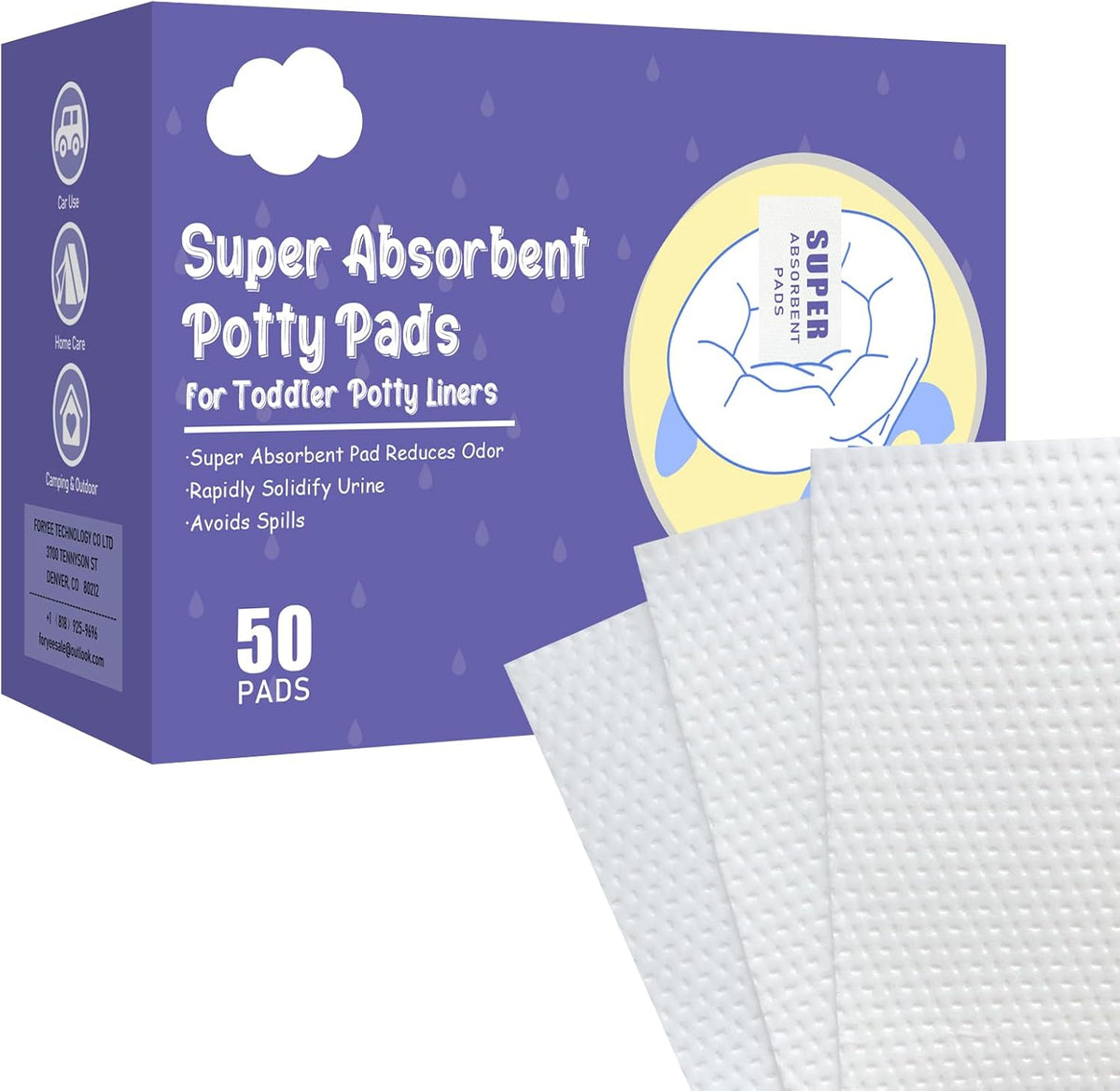 Reflyaway super absorbent urine pads front view packaging