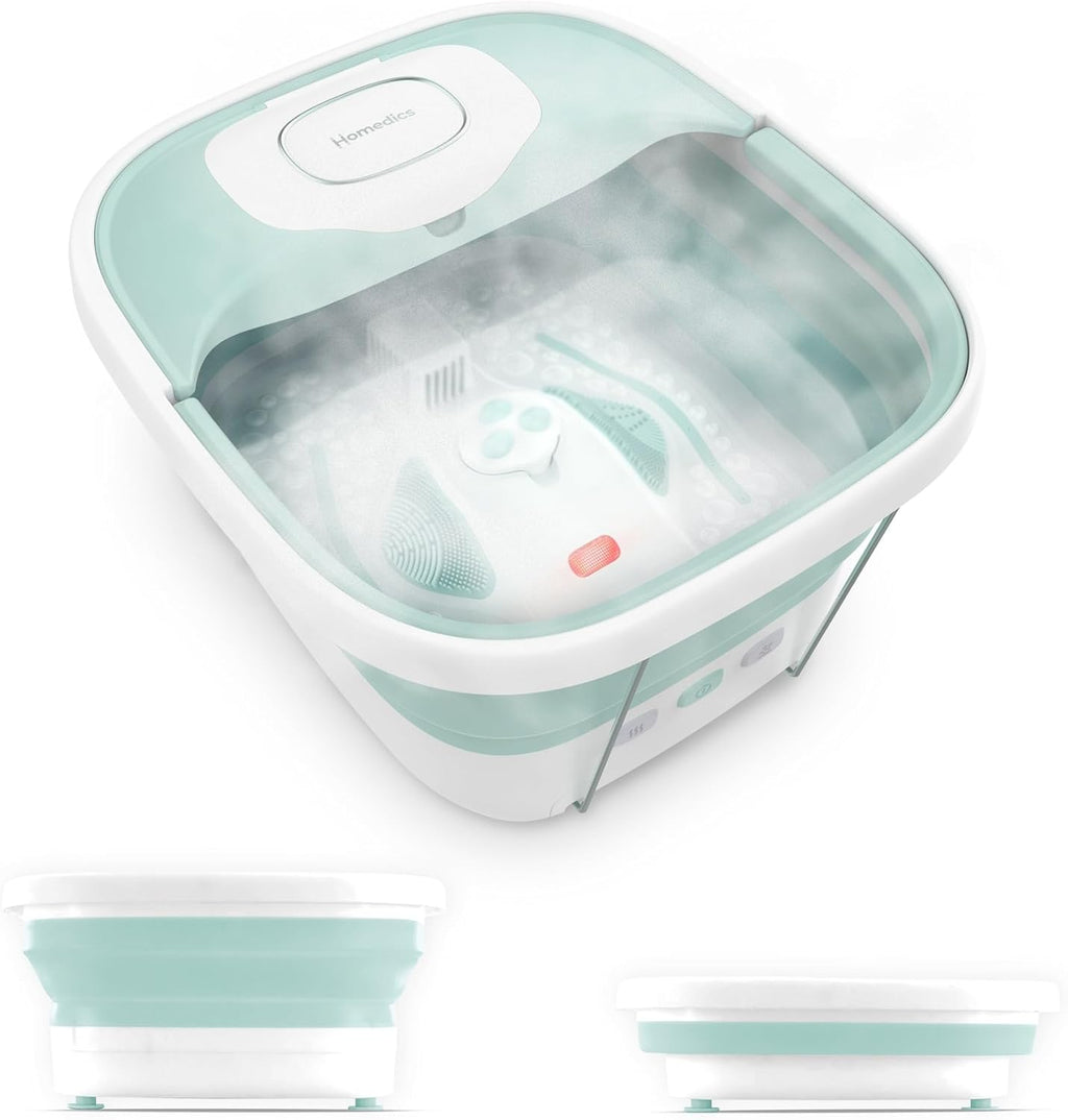 Homedics Smart Space Elite Footbath front view showing collapsible design