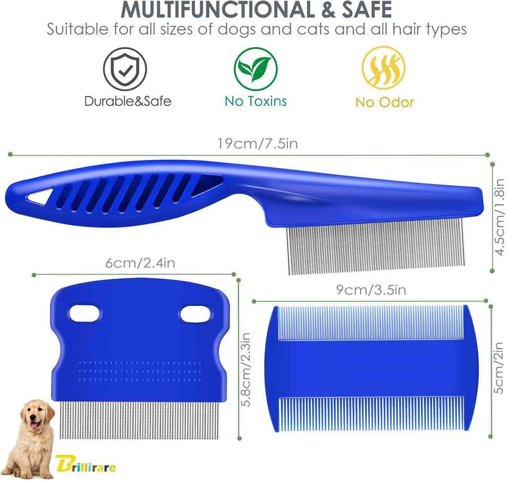 Brillirare stainless steel flea and lice comb for cats