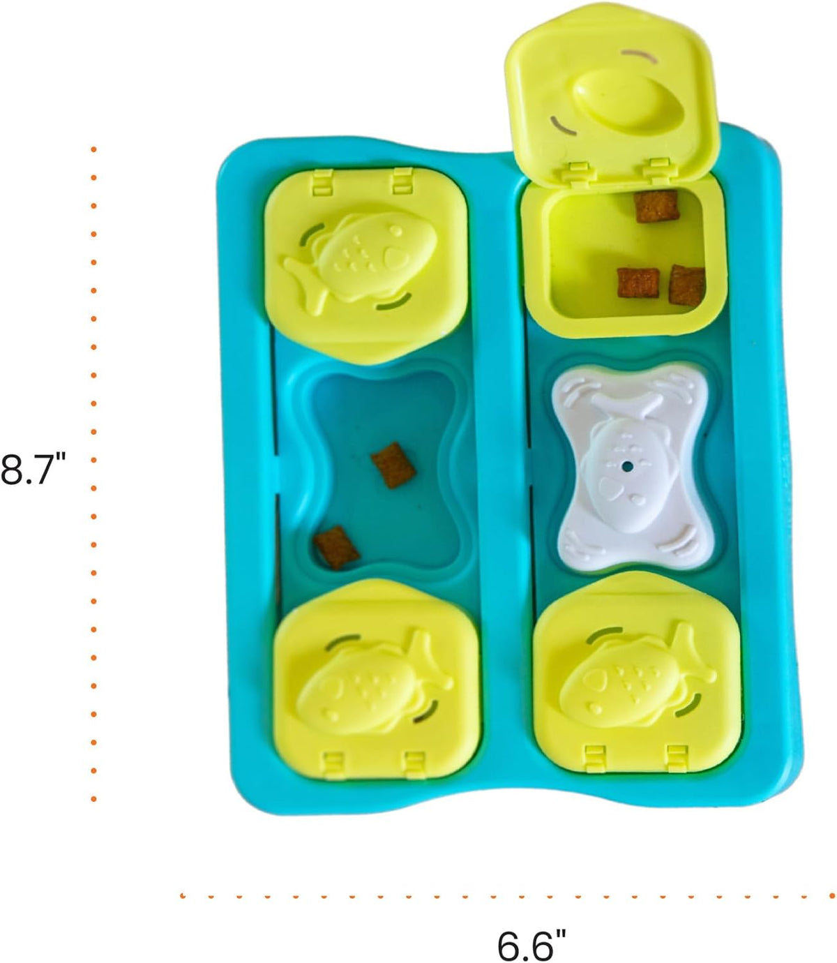 Catstages Kitty Cube interactive treat puzzle demonstrating adjustable difficulty levels