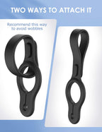Gobeigo lightweight compact silicone carrier holding a knotted dog poop bag securely