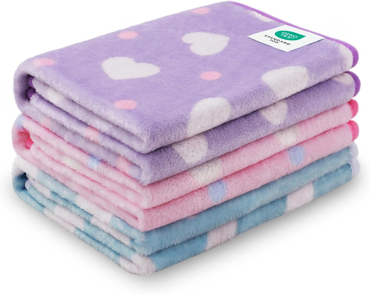 1 Pack 3 Blankets Super Soft Cute Dot Pattern Pet Blanket Flannel Throw for Dog Puppy Cat Beige/Brown/Pink Small - Image 10