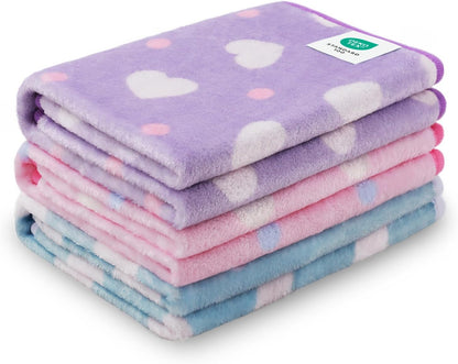1 Pack 3 Blankets Super Soft Cute Dot Pattern Pet Blanket Flannel Throw for Dog Puppy Cat Beige/Brown/Pink Small - Image 10