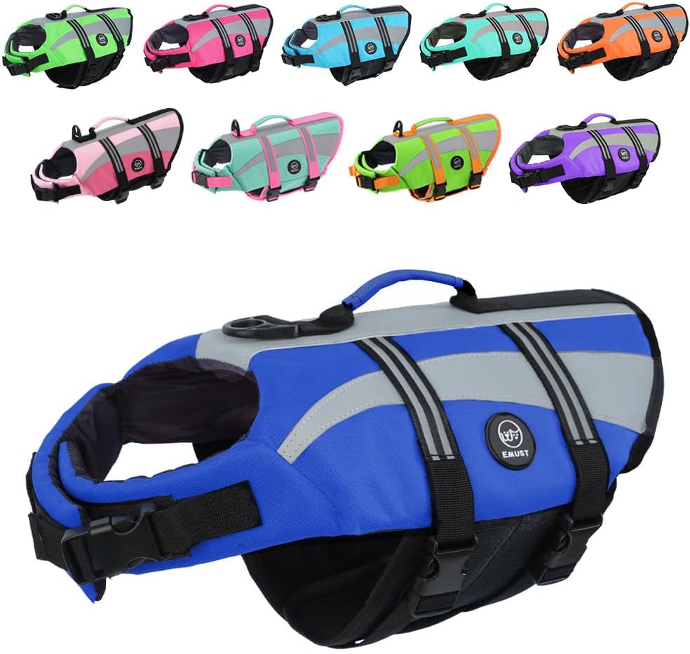 EMUST Life Vests for Dogs, Lightweight Small/Medium/Large Dog Life Preserver, XL Dog Life Jacket for Swimming/Boat/Water, Life Jacket for Large Dogs, NewTurquoise, XL - Image 9