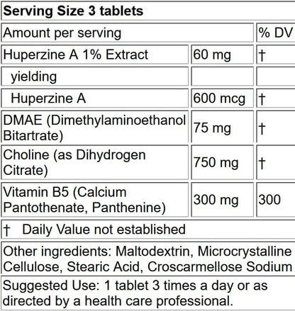 LifeLink Knoitol Huperzine-A complex dietary supplement bottle angled display.
