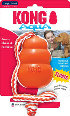KONG Aqua Floating Fetch Toy - Dog Floating Toy for Water Retrieval, Play, Exercise & More - Natural Rubber Dog Toy with Foam Interior & Rope for Farther Throwing - Orange, for Large Dogs - Image 9