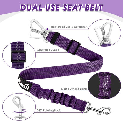 Safety elastic bungee tether for pet car travel
