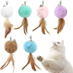 Cat Insect Feather Toys Replacement Cat Toy Wand Refills, 6 Pieces Natural Insect Cat Toy Feathers Refill, Interactive Cat Teaser Wand Attachments, with Bell - Image 14